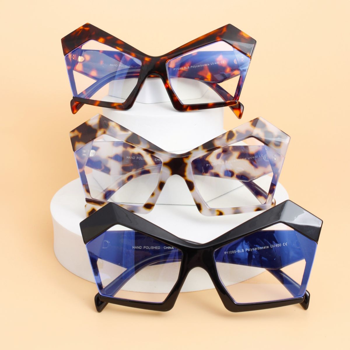 BLB Glasses Black Dramatic Cat Eye Retro Eyewear